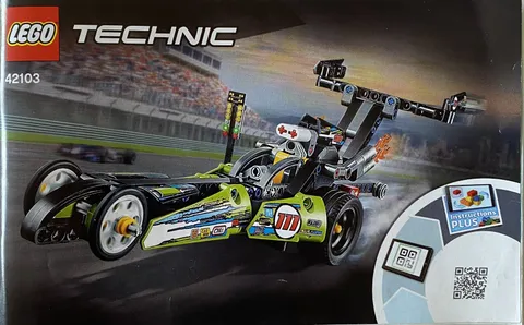 LEGO TECHNIC: Dragster (42103).  100% complete with directions.  NO BOX.