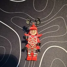 LEGO Plastic Minifigure Red Samurai Armored w/ Antler Horned Helmet