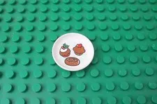 Duplo GINGERBREAD House Santa PLATE White Food Cupcake Roll Muffin Treats Desert