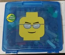 Lego Storage Case Full Of Legos W/ Sun Glasses 13x11 Carrying Tote Case 2013 