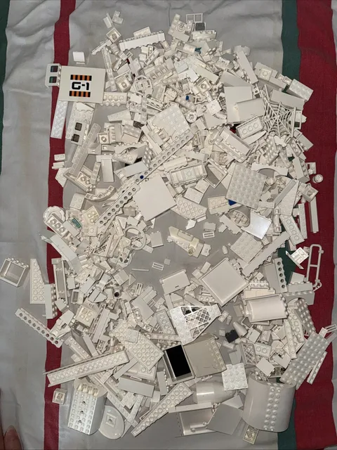 Lot Of 2 LBS Lego White Parts Pieces Bricks Base Plates