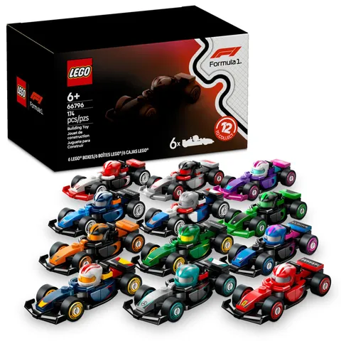 LEGO F1 Collectible Race Cars, 6 Pack - Building Set for Boys & Multicolor
