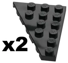 Lego Part 48205 RIGHT Black WEDGE PLATES 6 x 4 Wing Piece Qty 2 BK1