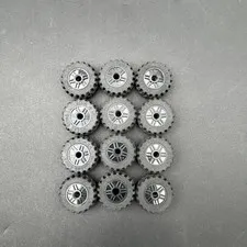 12 Lego Black Rim Wheel 18mm D. x 14mm 55981+ Black Tire 30.4x 14 Offset Tread