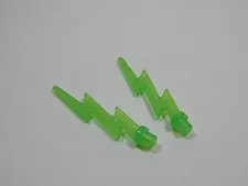LEGO Lot of 2 Trans Bright Green Lightning Bolts Weapon Minifig Q7