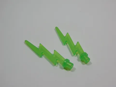 LEGO Lot of 2 Trans Bright Green Lightning Bolts Weapon Minifig Q7