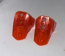2 x LEGO Trans-Bright Orange Hero Factory Armor Ball Joint Size 4 90640