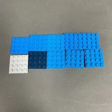 Lego 3031 Baseplates 4 x 4 Blue Light Gray Replacement Parts Pieces Lot of 10