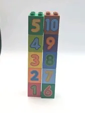 Lego Duplo 2x2 Tall Bricks Blocks Learn to Count Printed Numbers 1-10 