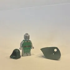 LEGO Doctor Doom Minifigure w/ Dark Green Hood, Cloth Cape & Gray Head