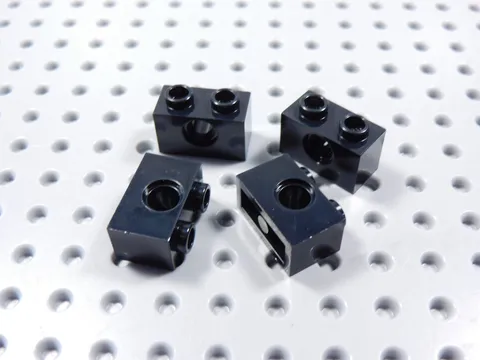 LEGO Lot of 4 Black 1x2 Technic Bricks w/ Hole BR