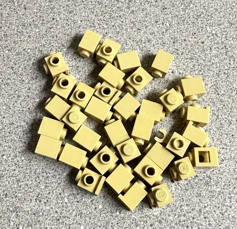 Genuine Lego 36 Pieces Tan Brick 1x1 Bulk Building Parts Lot 3005 Mixed