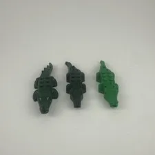 Lot Of 3 Different Lego Alligators Green And Dark Green, Modern And Vintage
