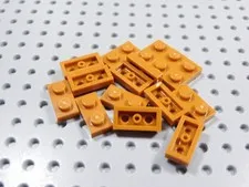 LEGO Lot of 15 Dark Orange 1x2 Plates BK