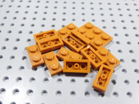 LEGO Lot of 15 Dark Orange 1x2 Plates BK