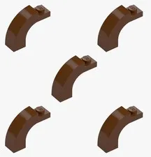 5 New LEGO Reddish Brown 1x3x2 Curved Top Arch Bricks round 92903 6299939