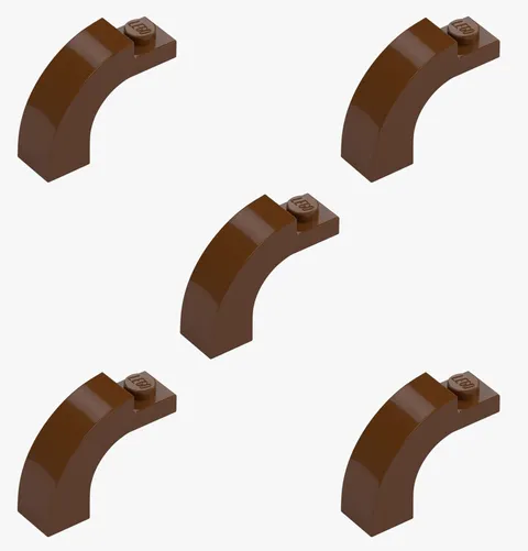 5 New LEGO Reddish Brown 1x3x2 Curved Top Arch Bricks round 92903 6299939