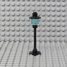 Lego Street Light Pole Lamp Trans-Light Blue Globe Round Base City Town - Qty 1