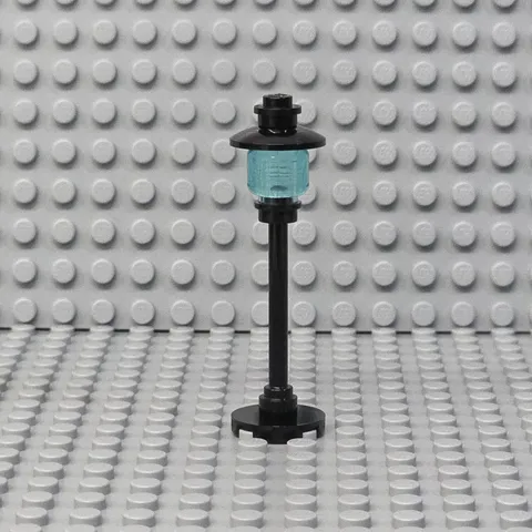 Lego Street Light Pole Lamp Trans-Light Blue Globe Round Base City Town - Qty 1