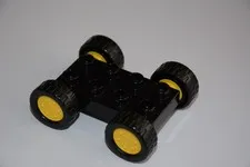 1x Lego Duplo Chassis Car Wheels Black 2x4 Rim Yellow 12591