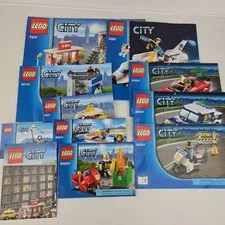 Lot of 8 LEGO City Instruction Manuals Books Cars Space Shuttle Train Station