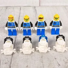 Lot 4 LEGO Aquazone Minifigures - Aquanaut 6175, 6195, 1822, 6125 Diver - Aqu001