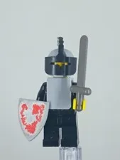 LEGO Classic Castle Black Knight Minifigure cas085 Yellow Castle Sword Vintage
