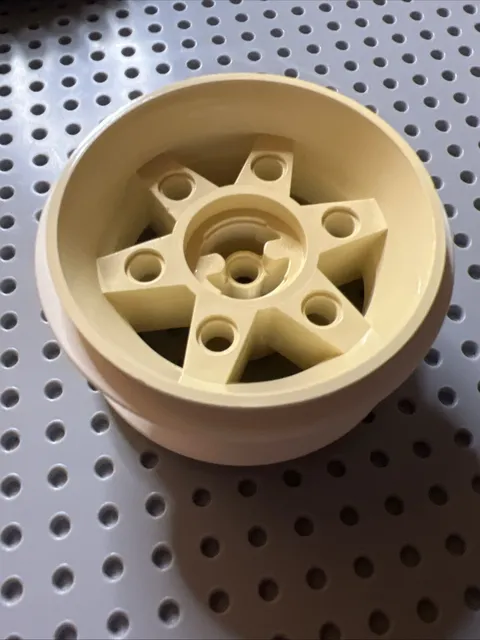 LEGO 2998 White Wheel 81.6 x 34 Six Spoke 1999 Discontinued Discolored