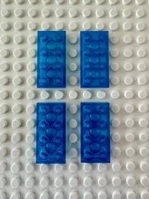LEGO 2x4 Trans-Dark Blue Plate 3020 Qty 4