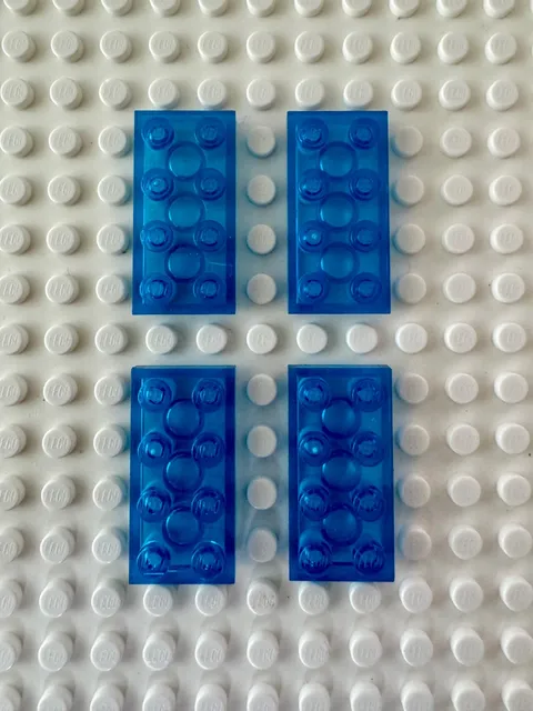 LEGO 2x4 Trans-Dark Blue Plate 3020 Qty 4