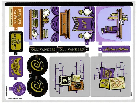 LEGO STICKER SHEET 76439 OLLIVANDERS & MADAM MALKIN'S ROBES from set New