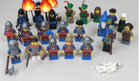 Lego Lion Knight Castle Minifigures & 2 Horses Brand New Assembled.