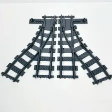 Lego City 60198 Train Track Lot of 2 Switch Points Right 53404 and Left 53407