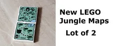 New LEGO Map Jungle Forest Hiking Trail Water Trees Mountain Animals Tracking