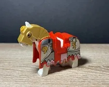 LEGO Castle / Kingdoms Lion Barding 2490pb08 with white horse and horse helmet