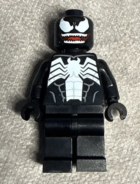 LEGO Marvel Venom Minifigure SH1028 White Teeth Parted Set 76309 Spider-Man