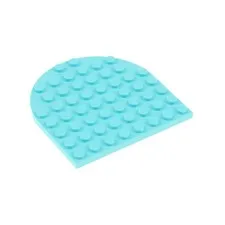 1x lego Construction Plate Half Round 8x8 Light Azure Blue Basic 6296050 41948