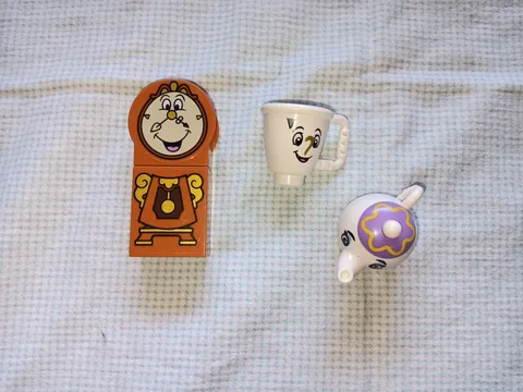 Lego Duplo Beauty & the Beast Figures Cogsworth, Chip, and Mrs. Potts