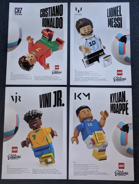 Lego FIFA World Cup Poster Full Set Messi+Ronaldo+Mbappé+Vinny JR.
