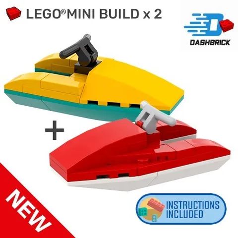 Genuine LEGO® "Jetski's x2" Beach Watercraft/Water Boat, Ocean [MOC] NEW