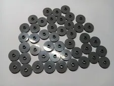 LEGO BULK LOT 45 DARK BLUISH GRAY 2X2 ROUND TILE WITH CENTER OPEN STUD #18674