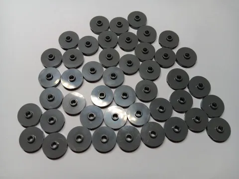 LEGO BULK LOT 45 DARK BLUISH GRAY 2X2 ROUND TILE WITH CENTER OPEN STUD #18674