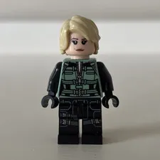 LEGO Minifigure Black Outfit with Blonde Hair, Plastic