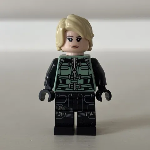 LEGO Minifigure Black Outfit with Blonde Hair, Plastic