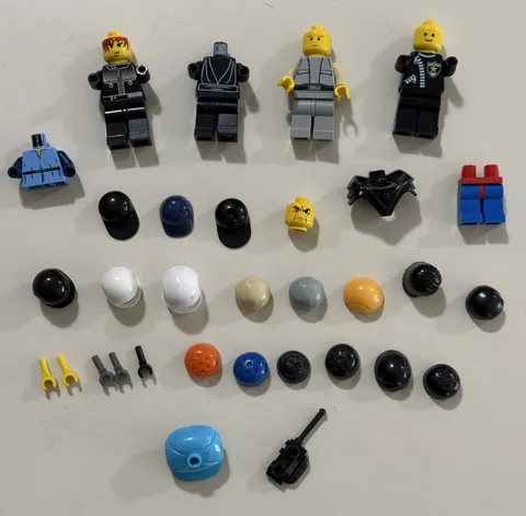 LEGO Lot of Mini Figures, Torsos, Heads, Arms, Hair, Helmets, Caps, etc. (50+)