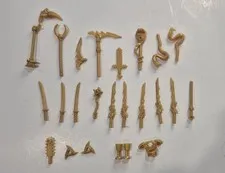 LEGO Ninjago Pearl Gold Weapons Accessories Lot 24 pcs Swords Snake Genuine