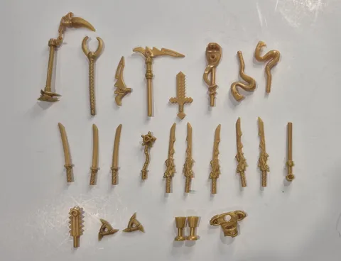 LEGO Ninjago Pearl Gold Weapons Accessories Lot 24 pcs Swords Snake Genuine