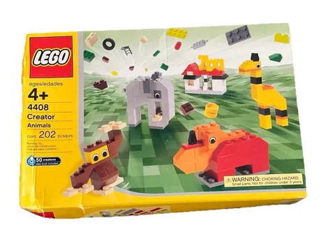 New In Box* LEGO Creator 4408 Animals 202 Pc Basic 2004 Monkey Giraffe… Flaw Box