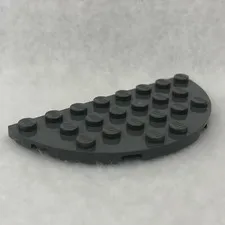 LEGO 22888 Dark Bluish Gray Plate, Round Half 4 x 8 (x1)