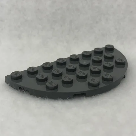 LEGO 22888 Dark Bluish Gray Plate, Round Half 4 x 8 (x1)